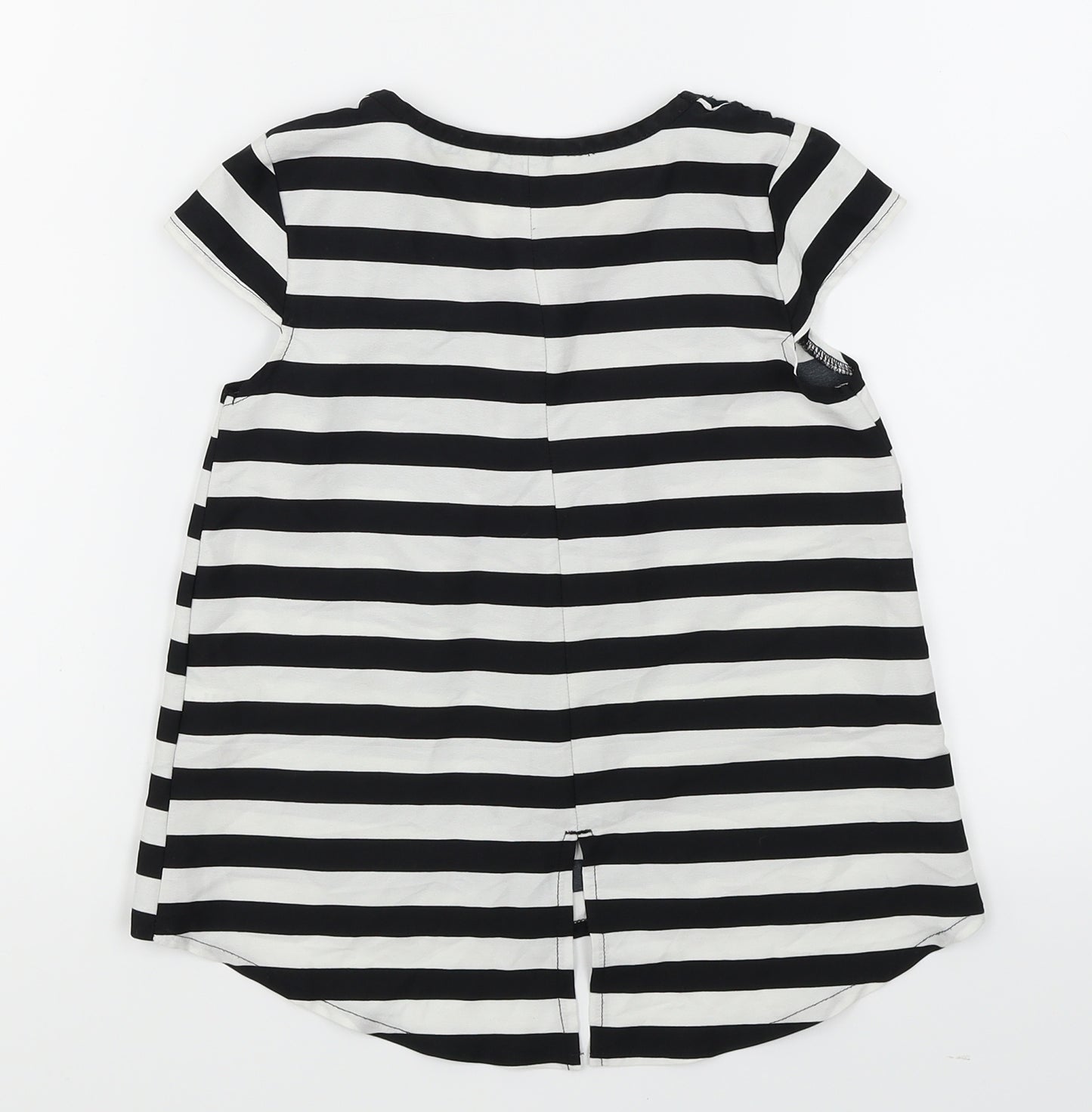 Fabulous Girls Black Striped  Basic Blouse Size 6-7 Years