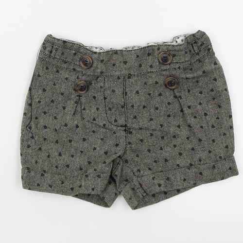`Next Girls Brown   Sailor Shorts Size 3-4 Years - Heart Print