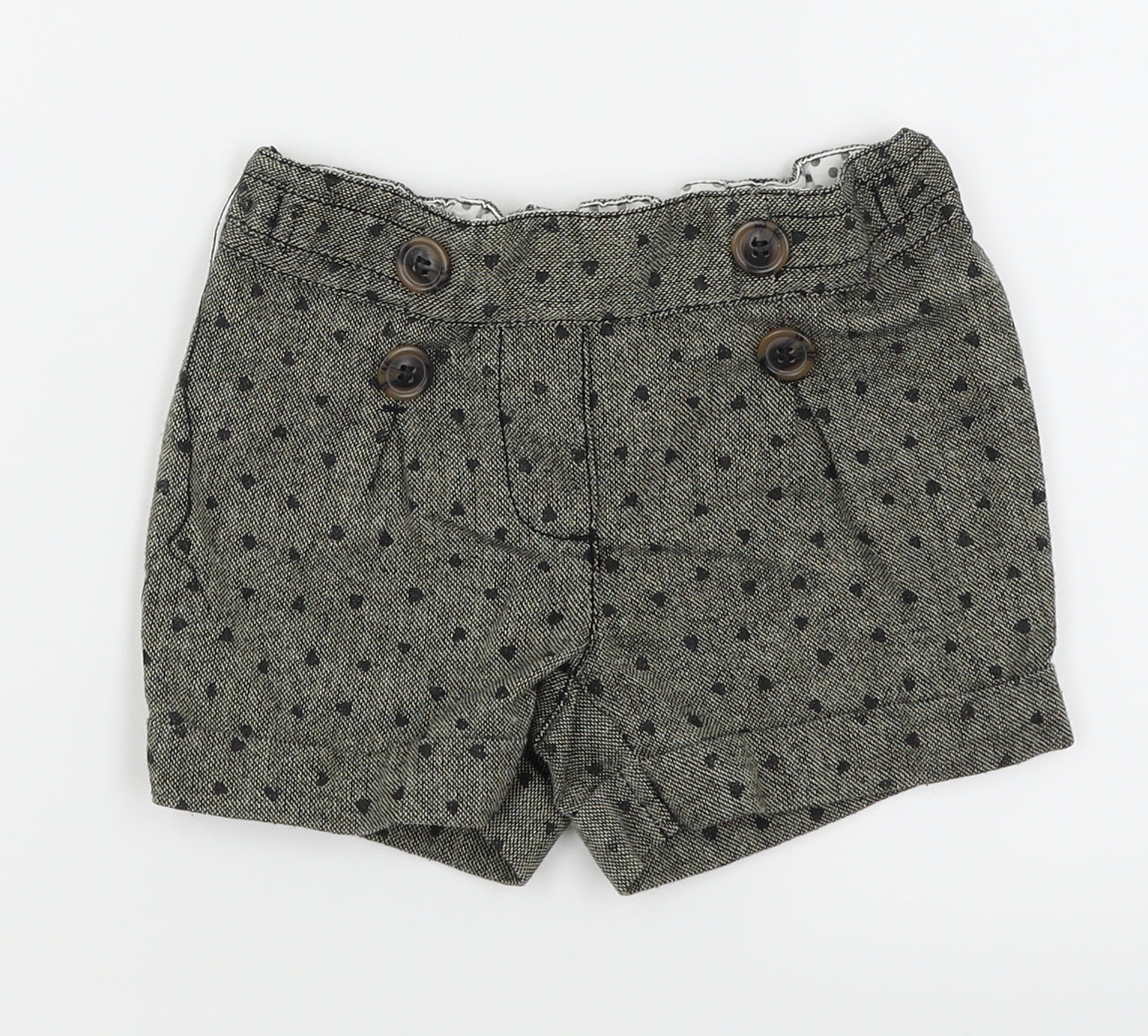 `Next Girls Brown   Sailor Shorts Size 3-4 Years - Heart Print