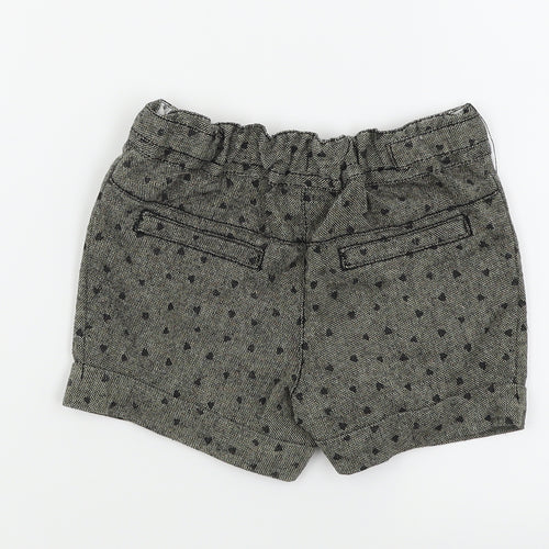 `Next Girls Brown   Sailor Shorts Size 3-4 Years - Heart Print