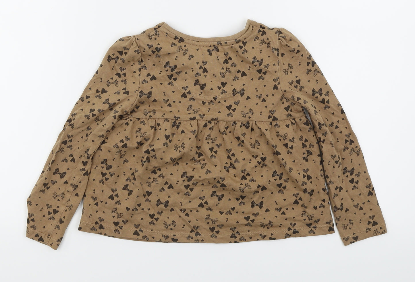 TU Girls Brown   Basic T-Shirt Size 2-3 Years