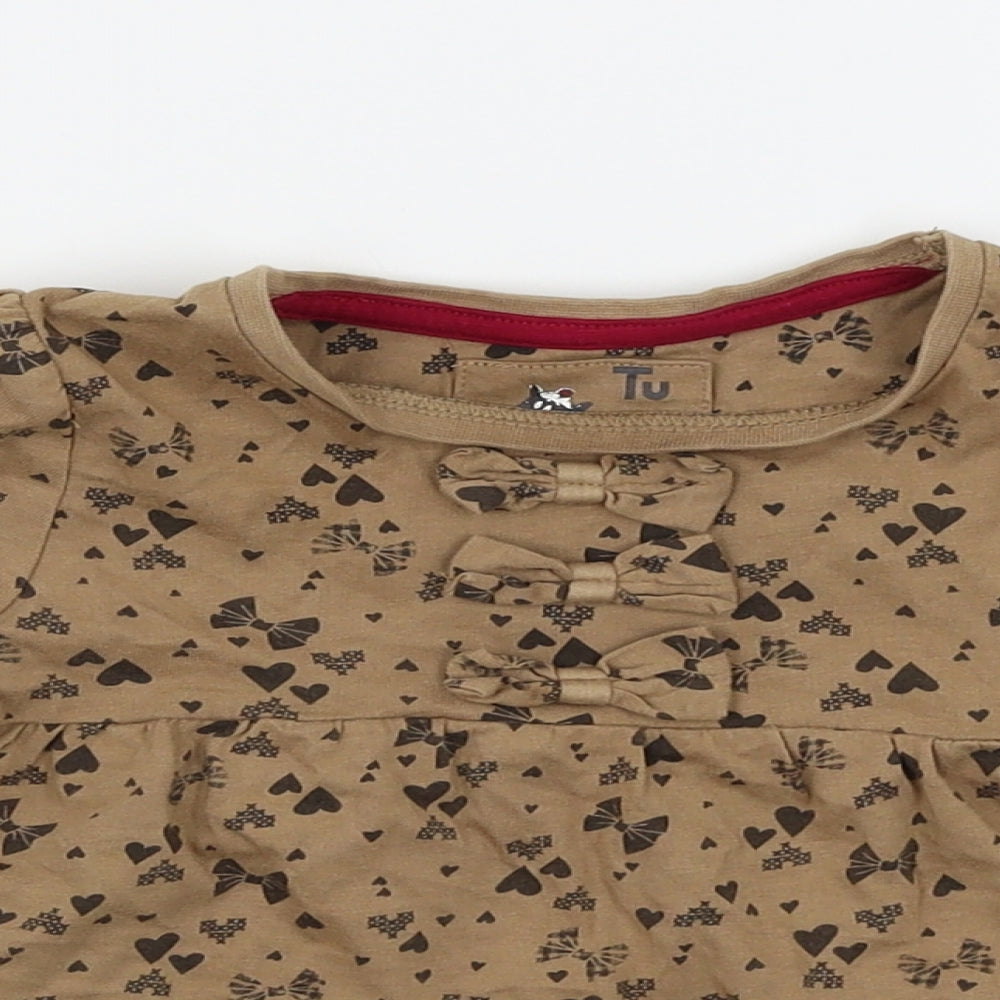 TU Girls Brown   Basic T-Shirt Size 2-3 Years