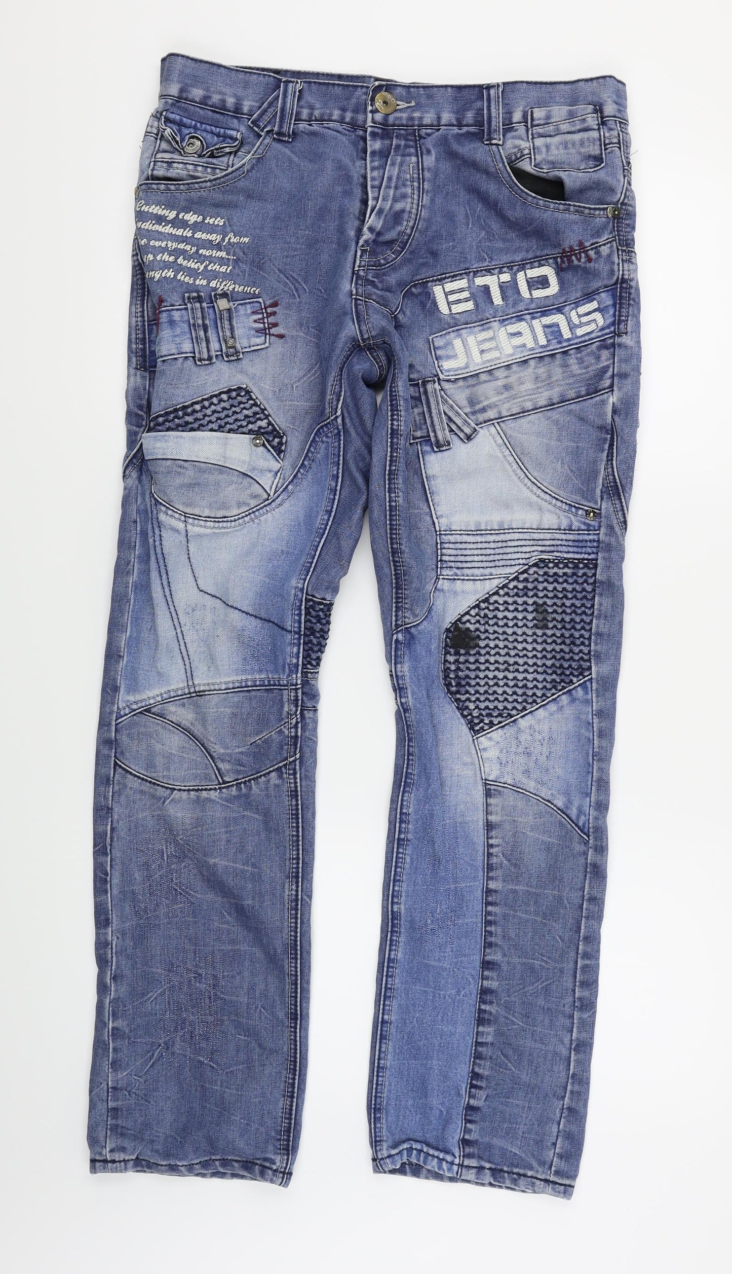 ETO Jeans Mens Blue  Denim Straight Jeans Size 32 in L29 in