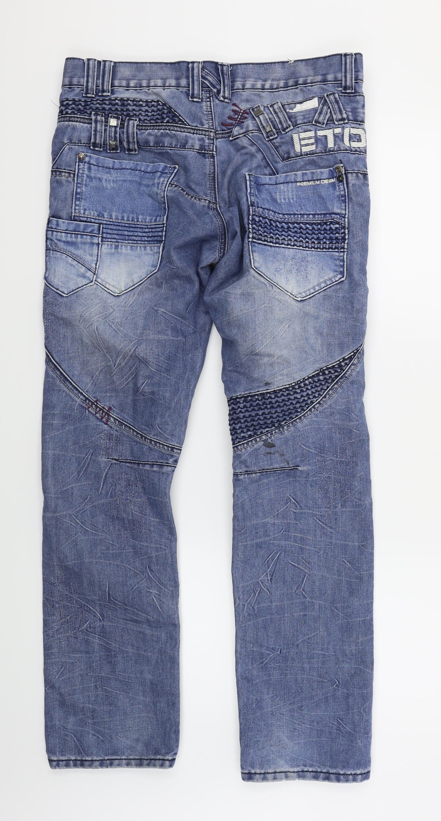 ETO Jeans Mens Blue  Denim Straight Jeans Size 32 in L29 in