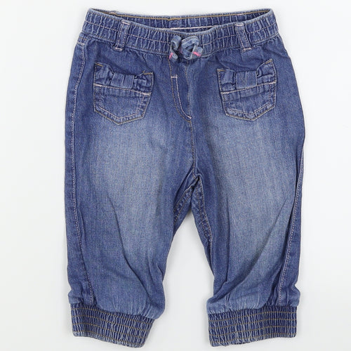 George Girls Blue  Denim Cargo Shorts Size 3-4 Years