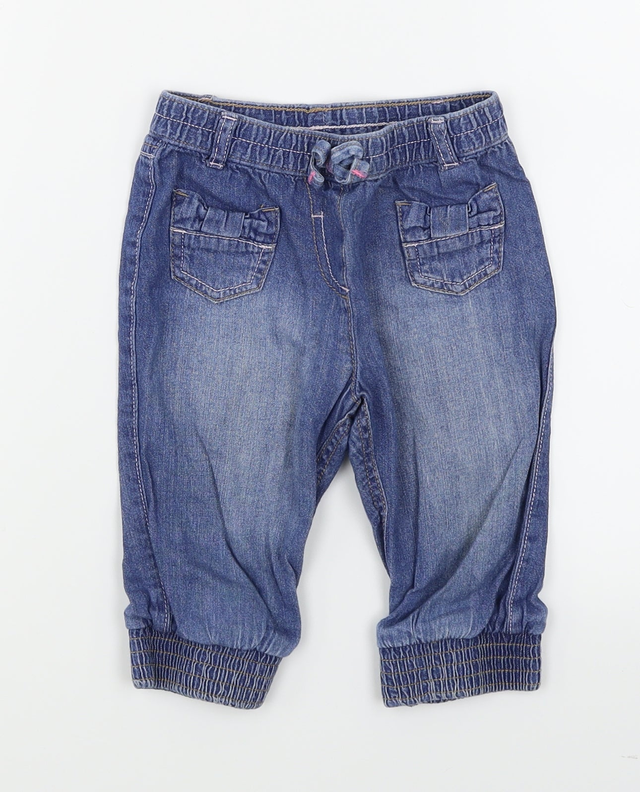 George Girls Blue  Denim Cargo Shorts Size 3-4 Years