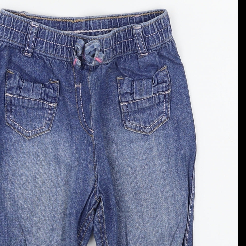 George Girls Blue  Denim Cargo Shorts Size 3-4 Years