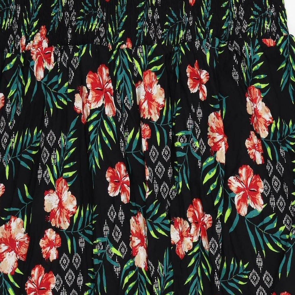 Yours Womens Black Floral  Fit & Flare  Size 34  - Boob Tube Dress