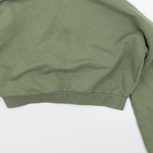 915 Girls Green   Pullover Sweatshirt Size 12-13 Years  - Cropped