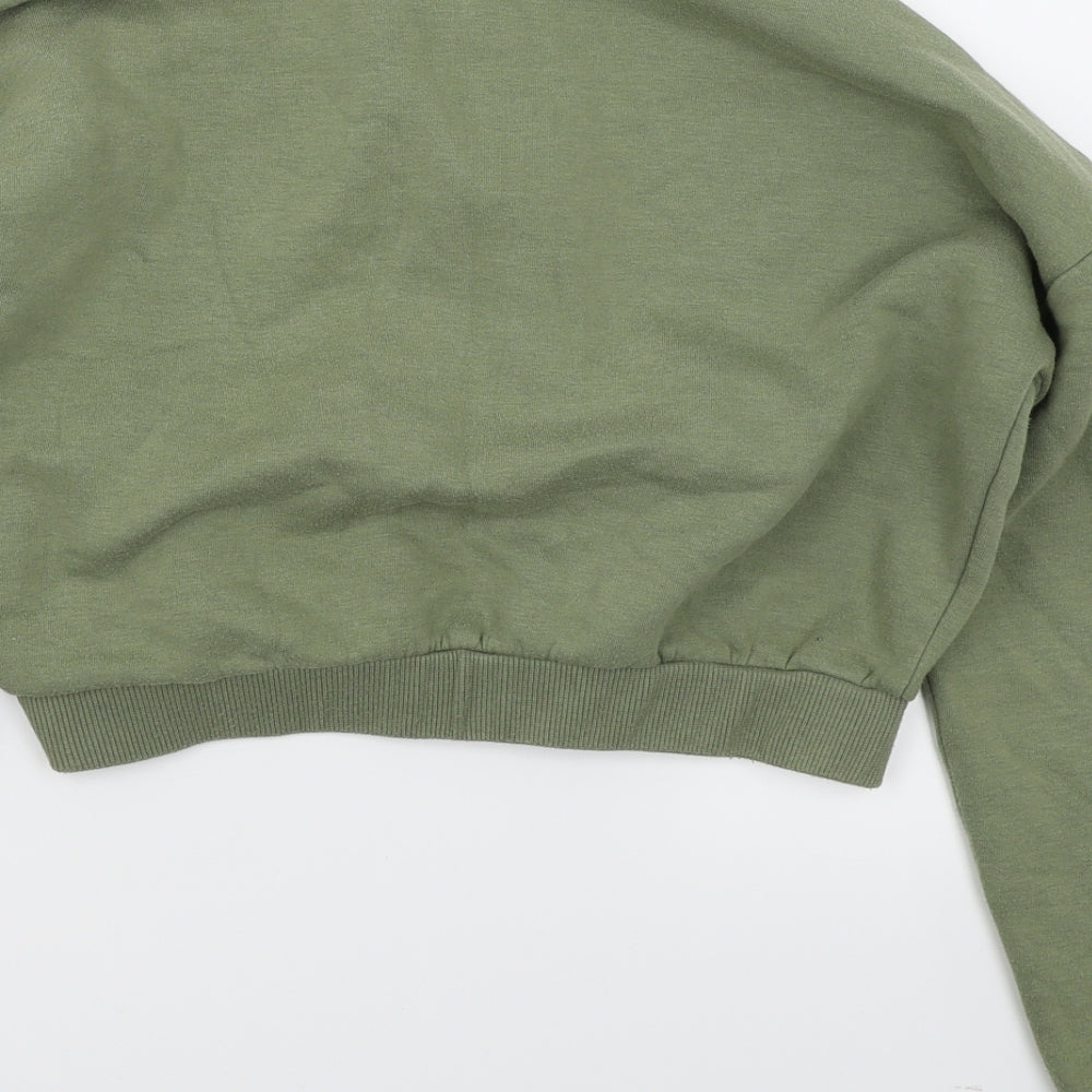 915 Girls Green   Pullover Sweatshirt Size 12-13 Years  - Cropped