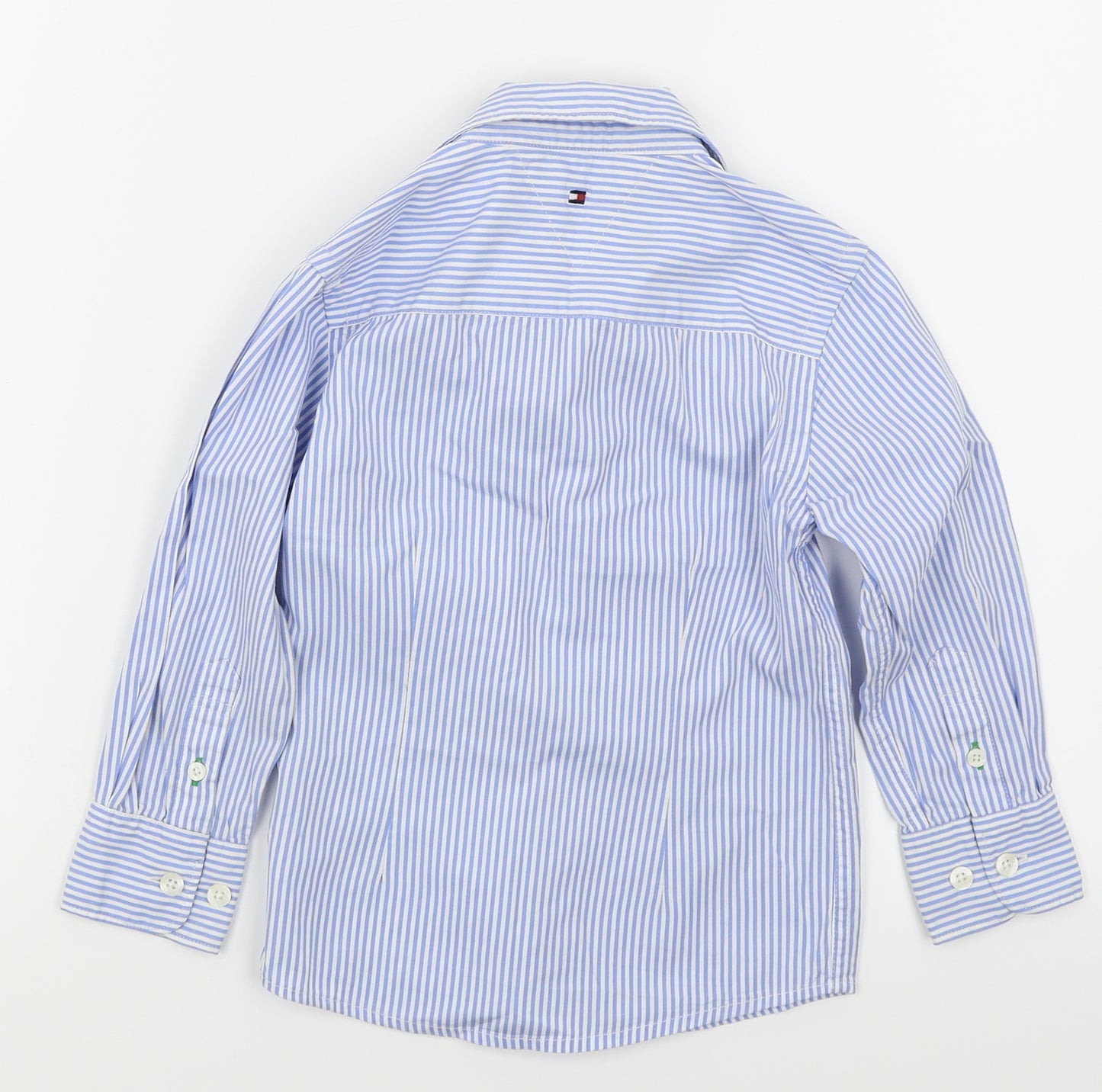 Tommy Hilfiger Boys Blue Striped  Basic Button-Up Size 4 Years