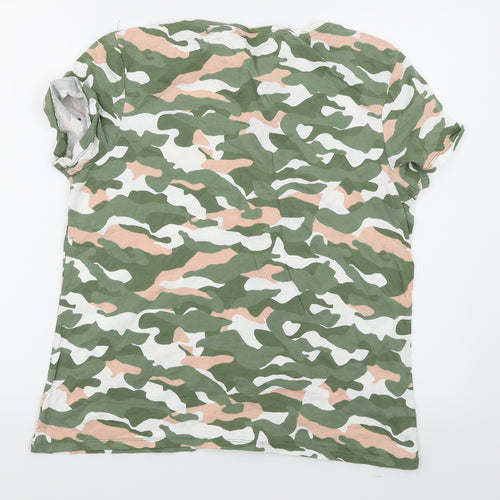 Dorothy Perkins Womens Green Camouflage  Basic T-Shirt Size 14