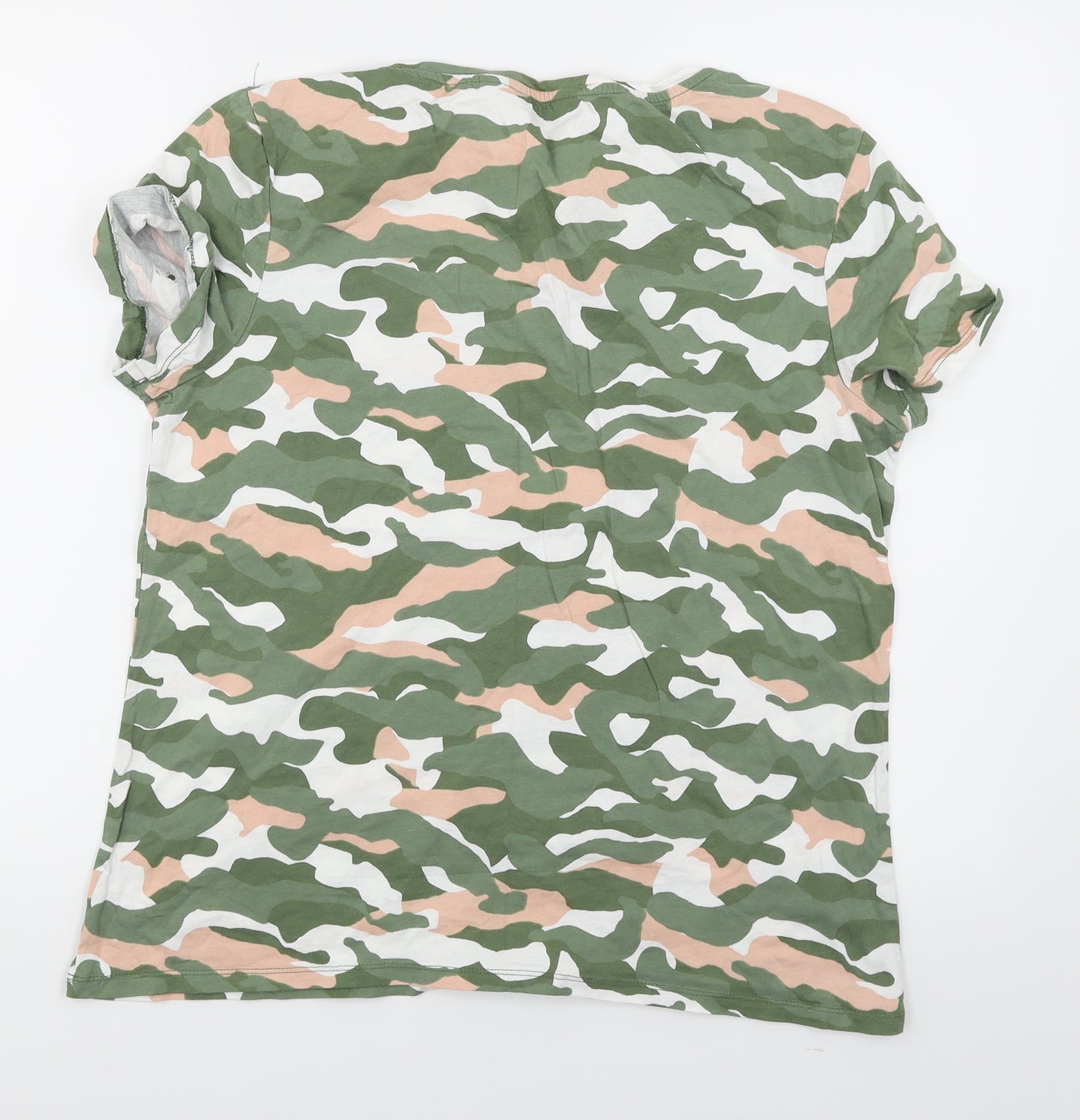 Dorothy Perkins Womens Green Camouflage  Basic T-Shirt Size 14