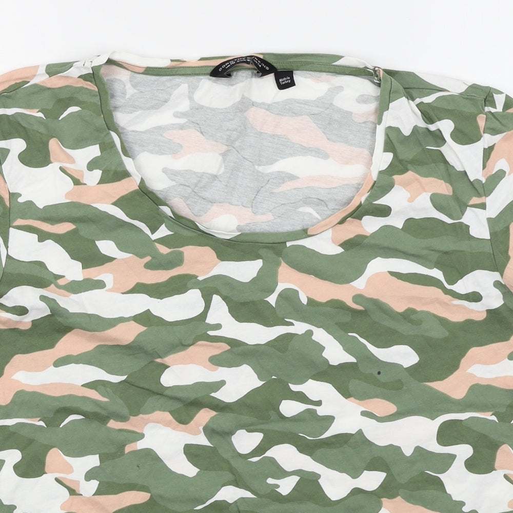 Dorothy Perkins Womens Green Camouflage  Basic T-Shirt Size 14