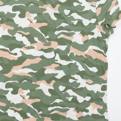 Dorothy Perkins Womens Green Camouflage  Basic T-Shirt Size 14