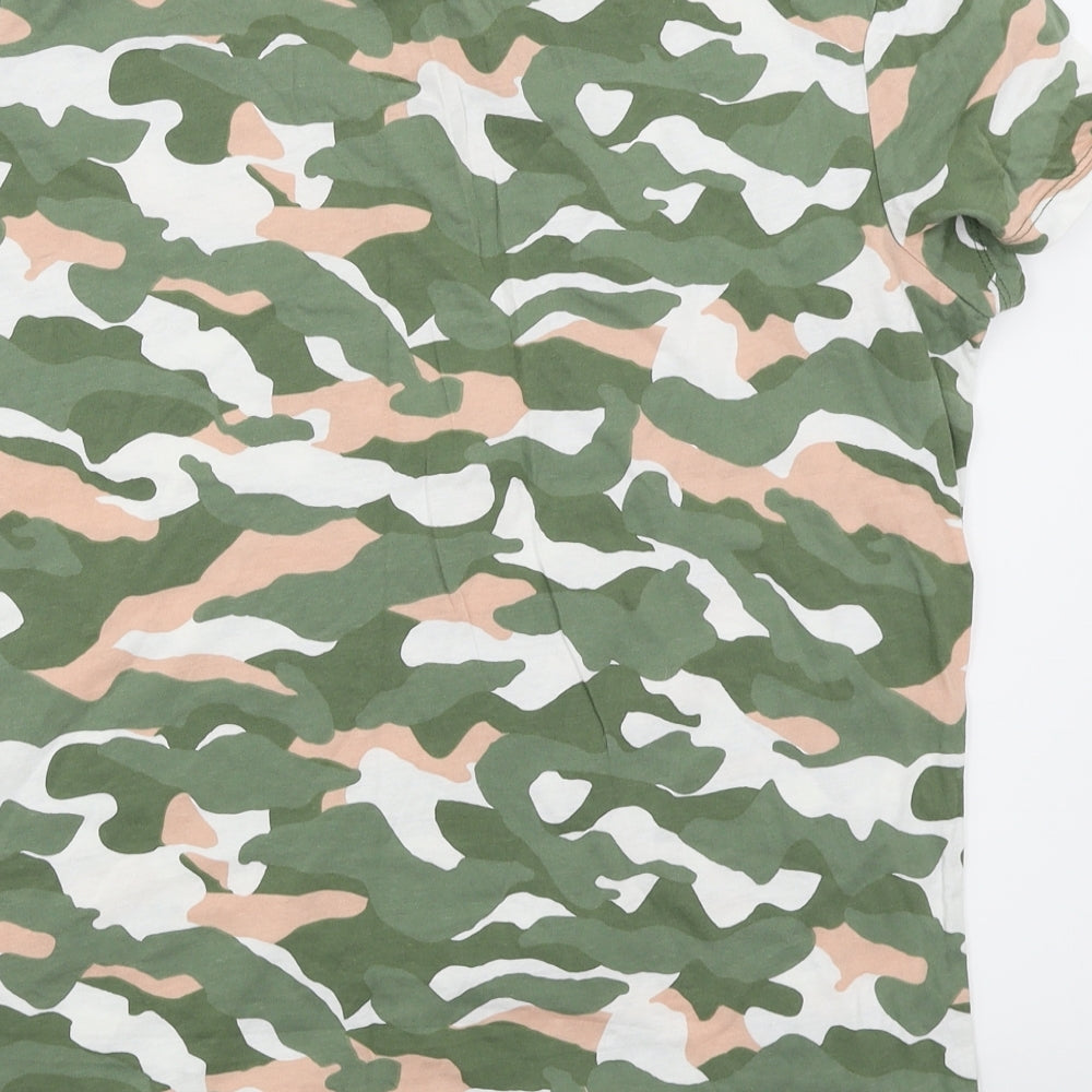 Dorothy Perkins Womens Green Camouflage  Basic T-Shirt Size 14