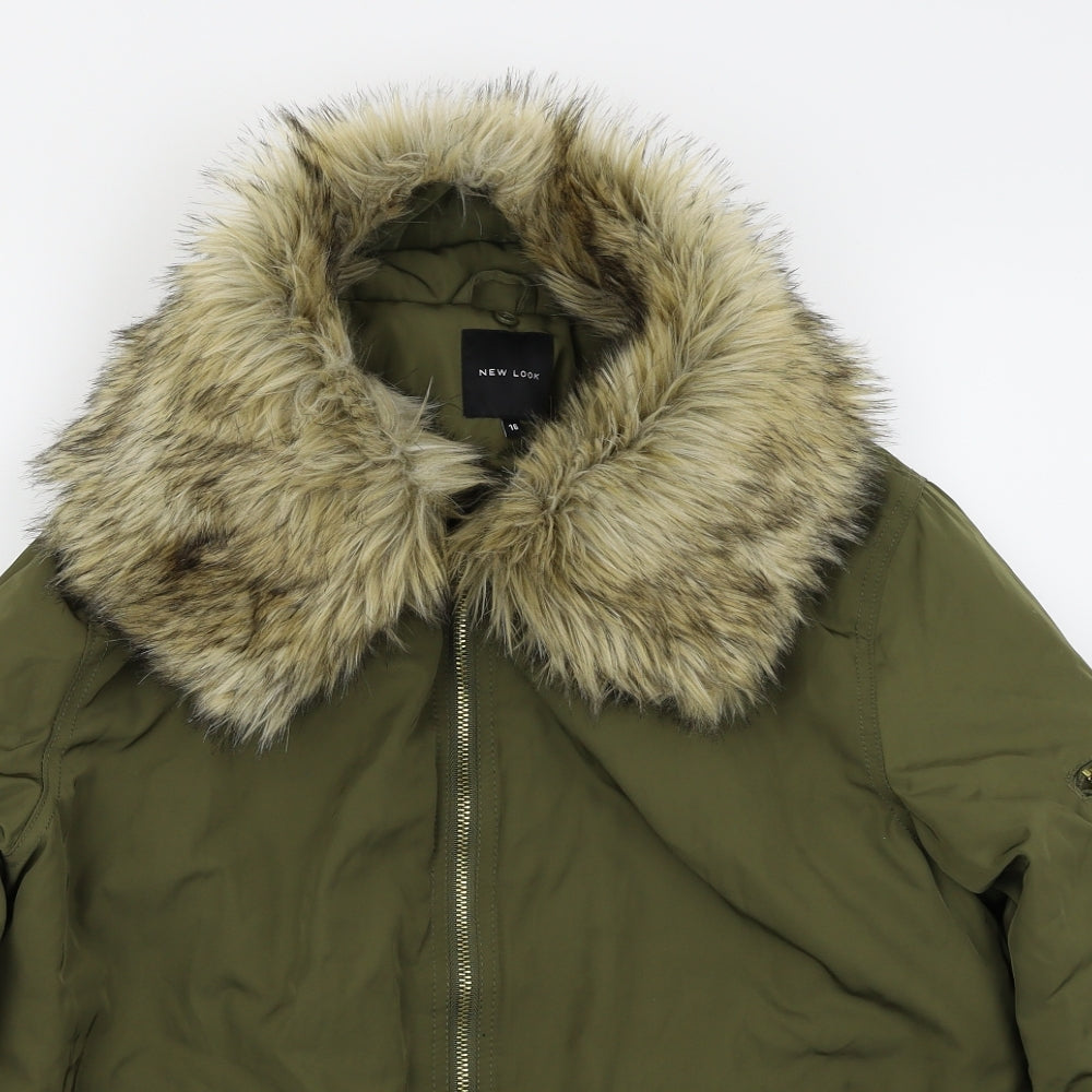 New Look Womens Green   Parka Coat Size 16