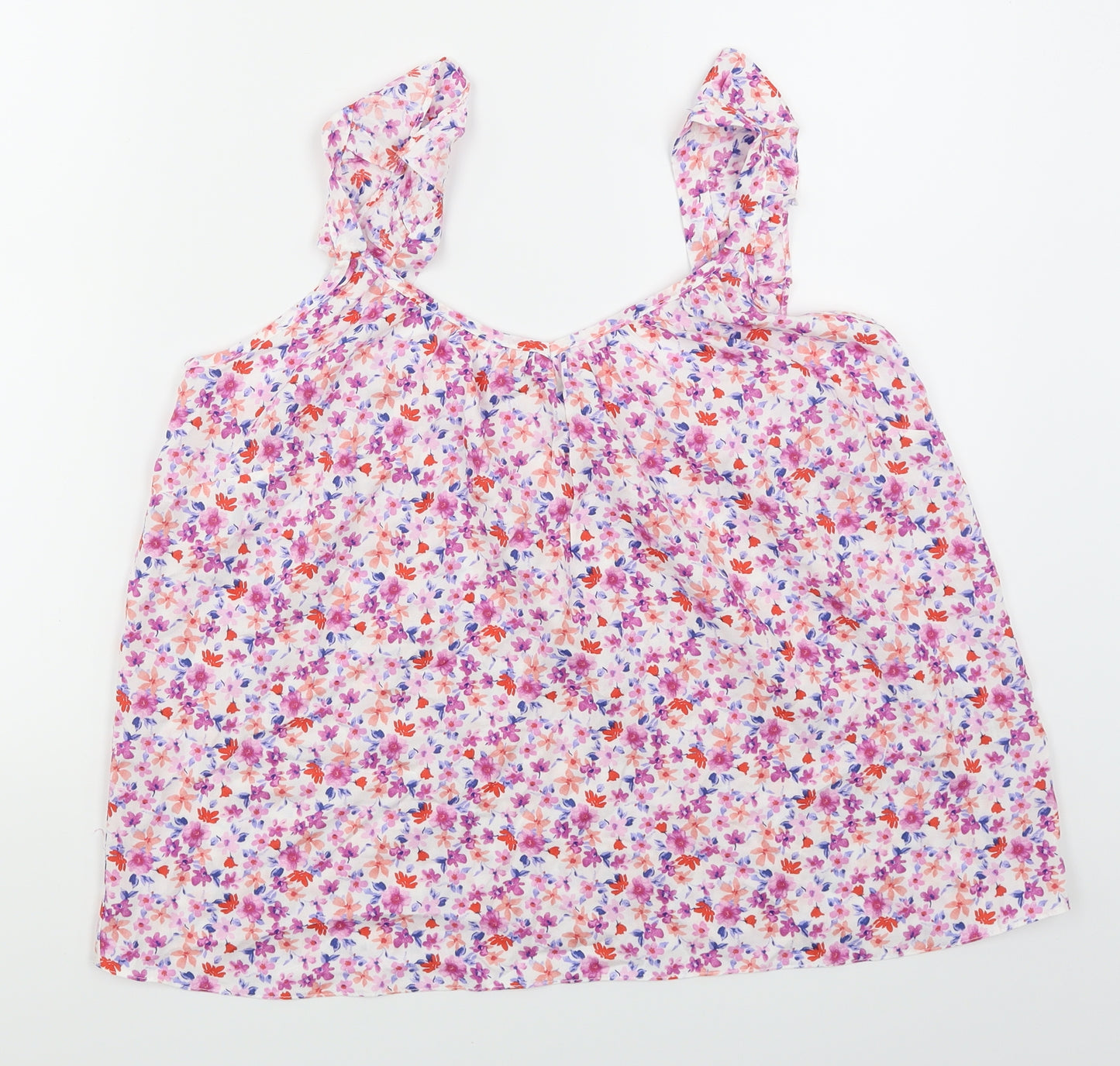 George Womens White Floral  Camisole Blouse Size 12