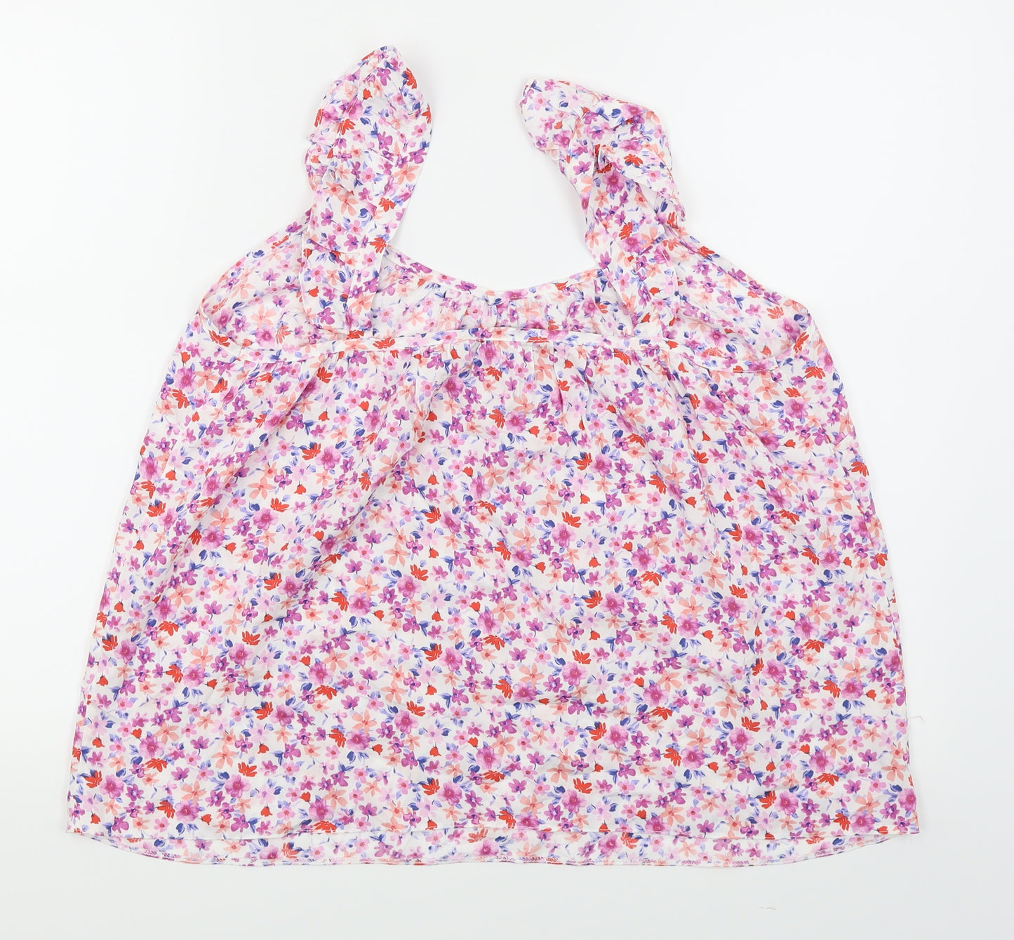 George Womens White Floral  Camisole Blouse Size 12