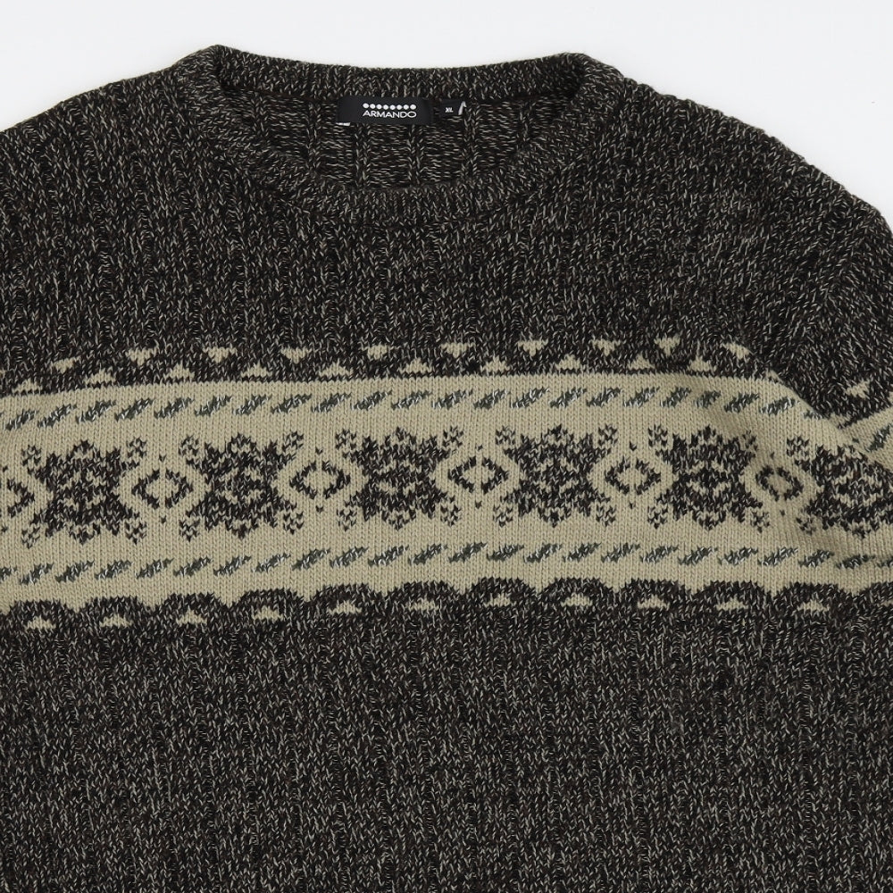 Armando Mens Brown   Pullover Jumper Size XL
