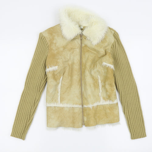 Asda George Womens Beige   Full Zip Jumper Size 12