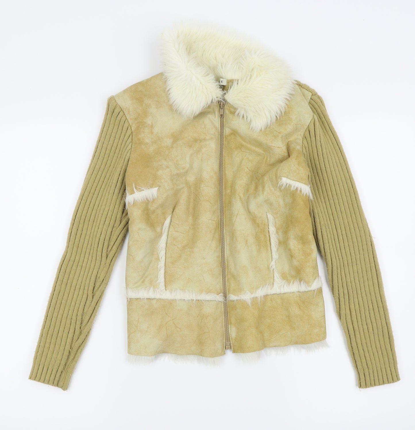 Asda George Womens Beige   Full Zip Jumper Size 12