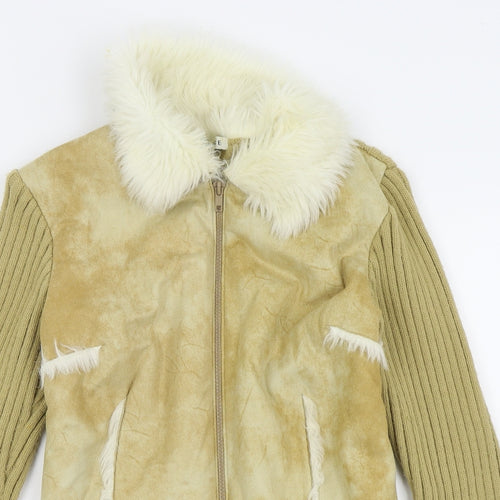 Asda George Womens Beige   Full Zip Jumper Size 12