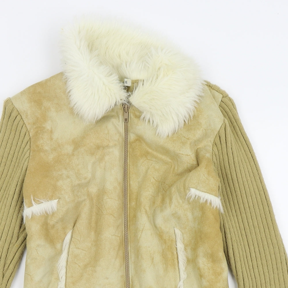 Asda George Womens Beige   Full Zip Jumper Size 12