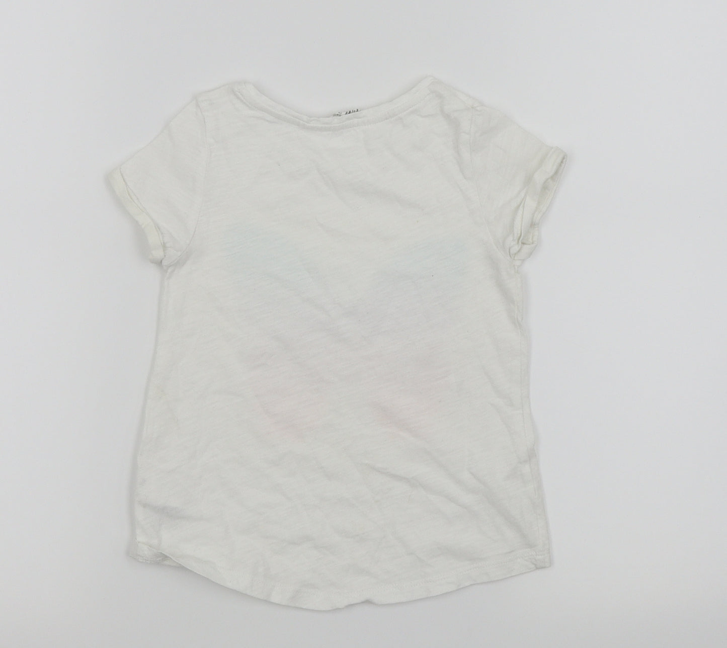 H&M Girls White   Basic T-Shirt Size 5-6 Years