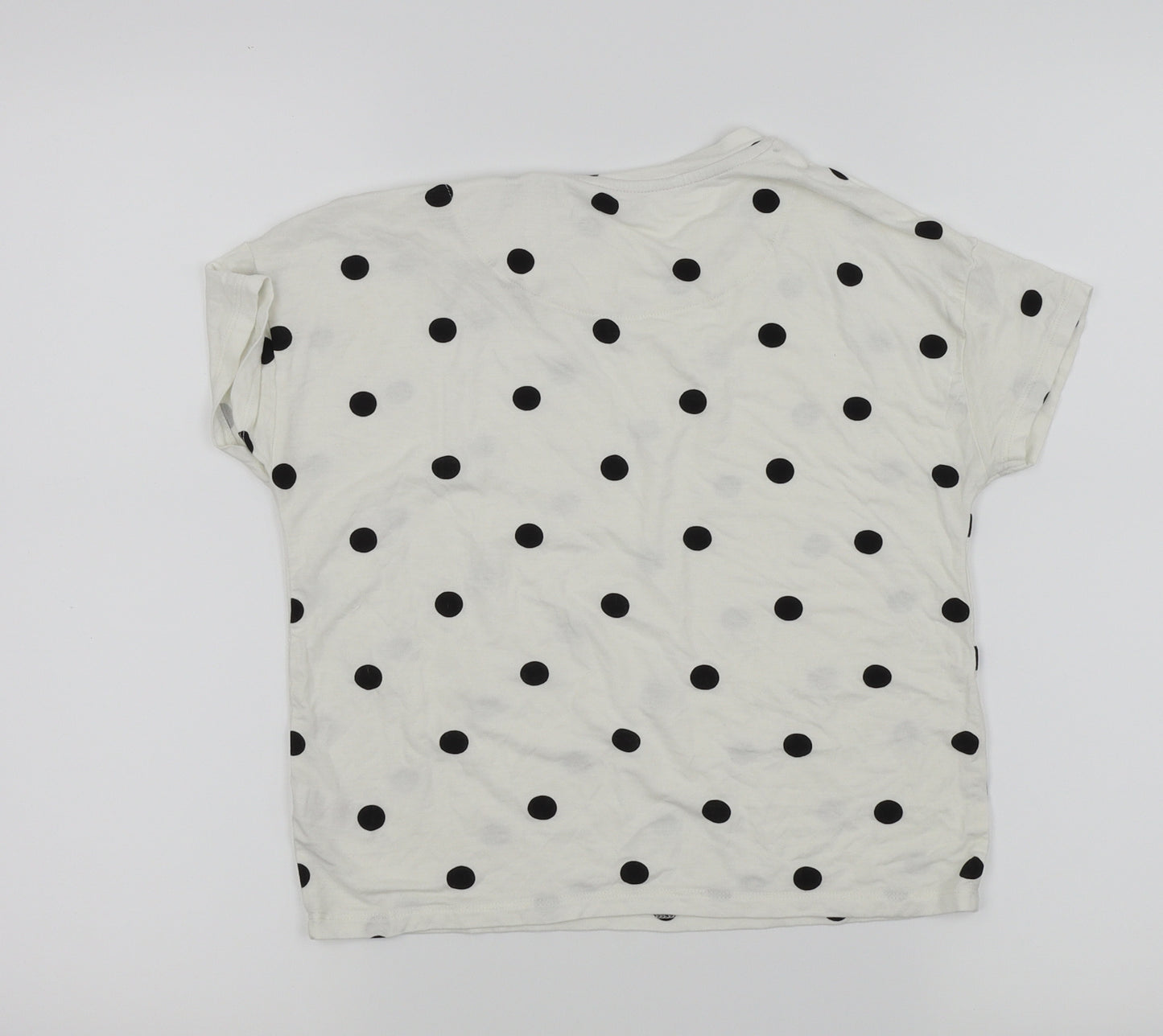 TU kids Girls White Polka Dot  Basic T-Shirt Size 10 Years