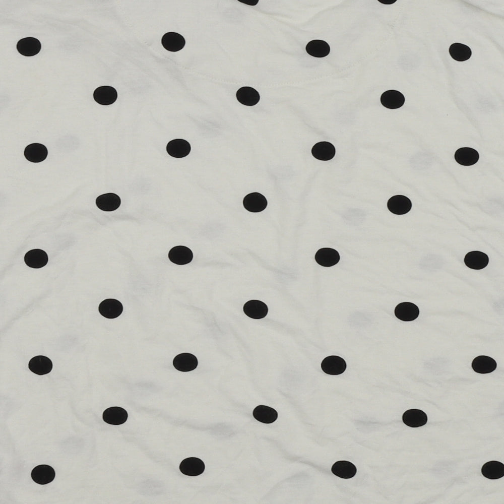 TU kids Girls White Polka Dot  Basic T-Shirt Size 10 Years