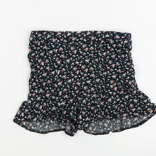 New Look Girls Black Floral  Hot Pants Shorts Size 9 Years
