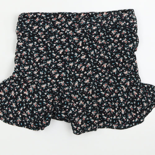 New Look Girls Black Floral  Hot Pants Shorts Size 9 Years
