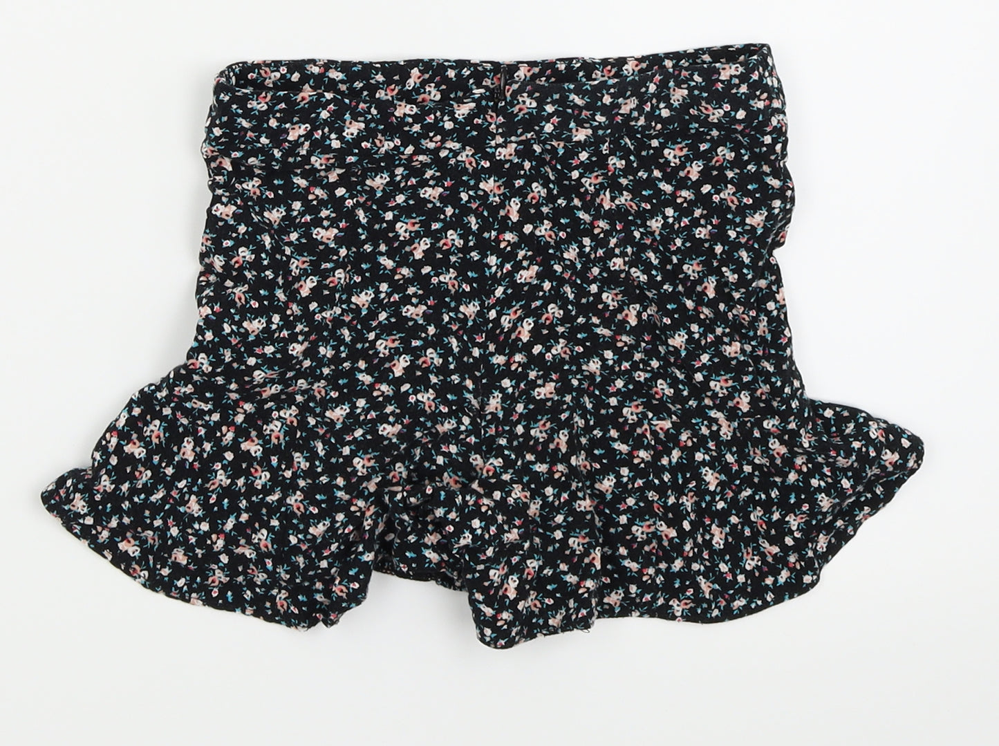 New Look Girls Black Floral  Hot Pants Shorts Size 9 Years