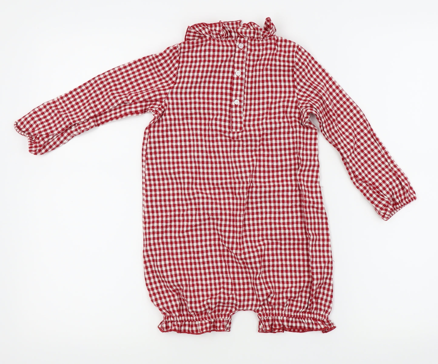 Nutmeg Girls Red Herringbone  Playsuit One-Piece Size 2-3 Years