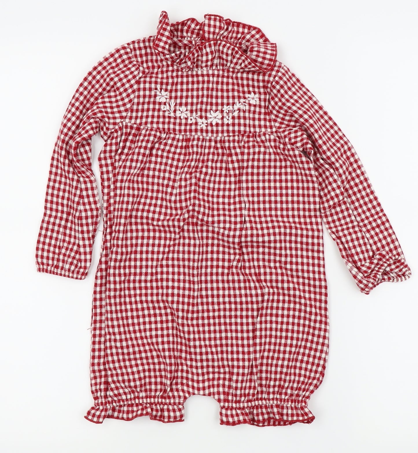 Nutmeg Girls Red Herringbone  Playsuit One-Piece Size 2-3 Years