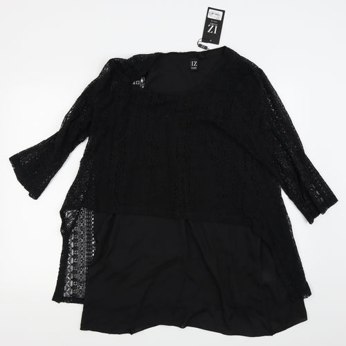 IZlabel Womens Black   Basic T-Shirt Size 14