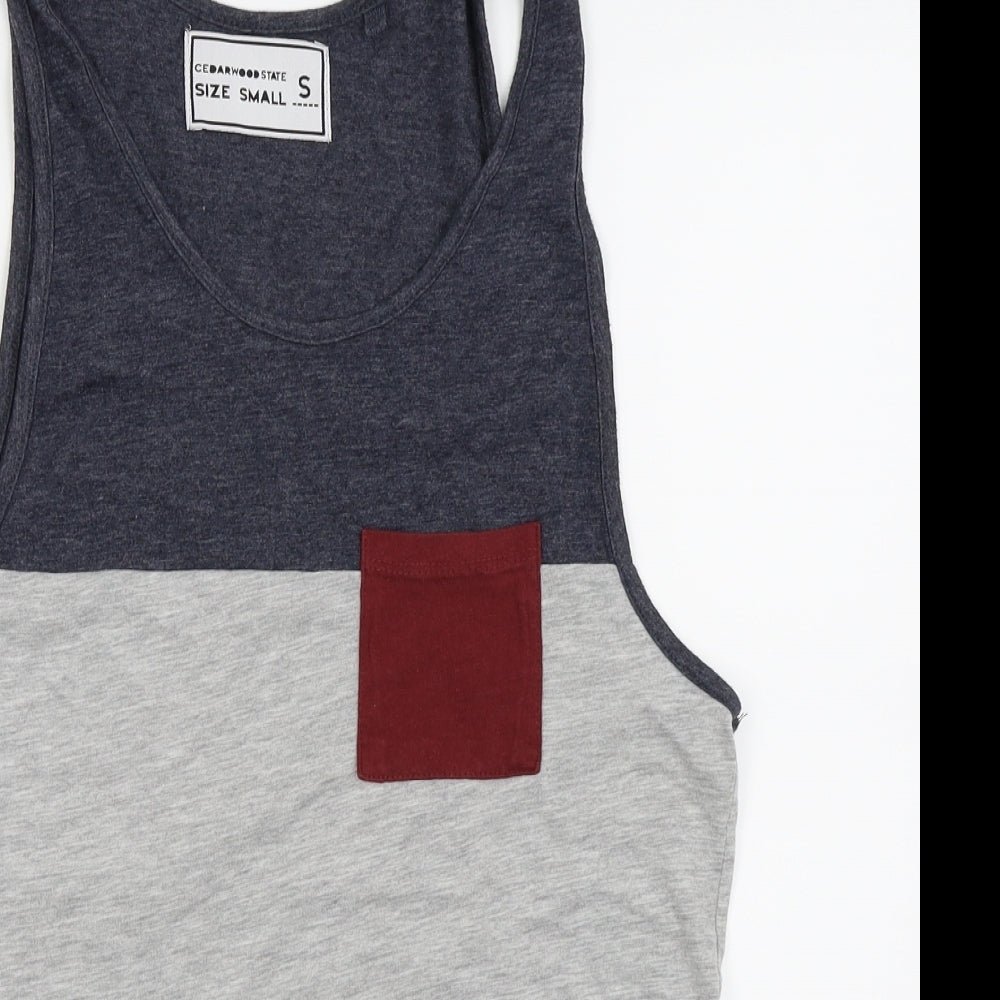 Cedar Wood State Mens Multicoloured Striped   T-Shirt Size S  - tank top