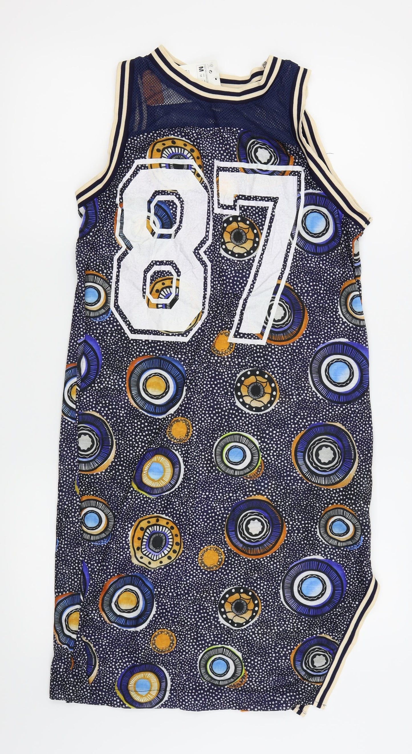 Zara Womens Blue Geometric  Pencil Dress  Size M