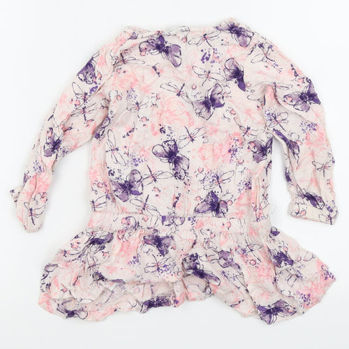 Asda George Girls Pink Animal Print  Fit & Flare  Size 2-3 Years