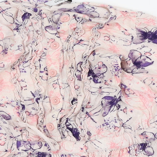 Asda George Girls Pink Animal Print  Fit & Flare  Size 2-3 Years
