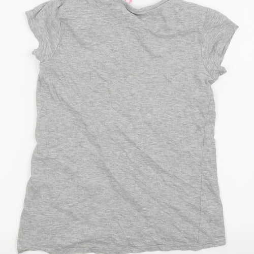 I love girls wear Girls Grey Houndstooth  Basic T-Shirt Size 13 Years