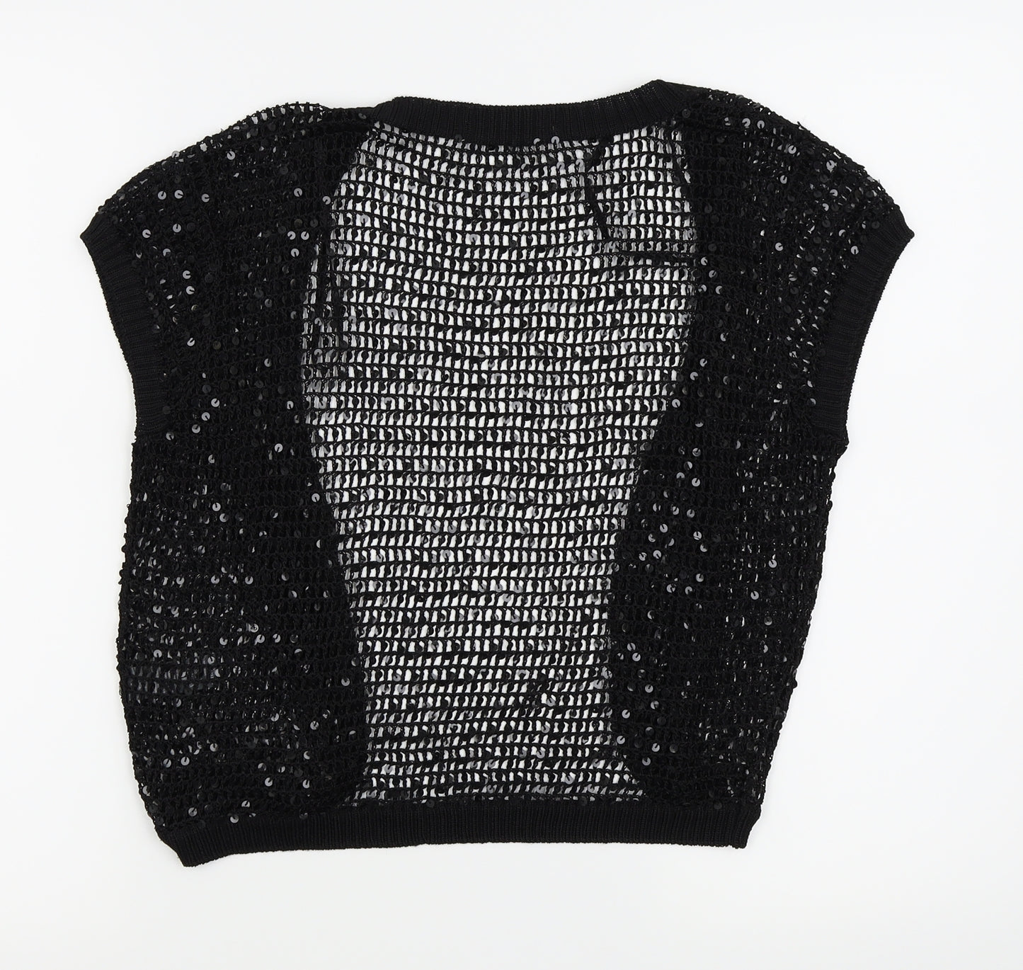 Asda George Womens Black   Cardigan Jumper Size L  - crop cardigan