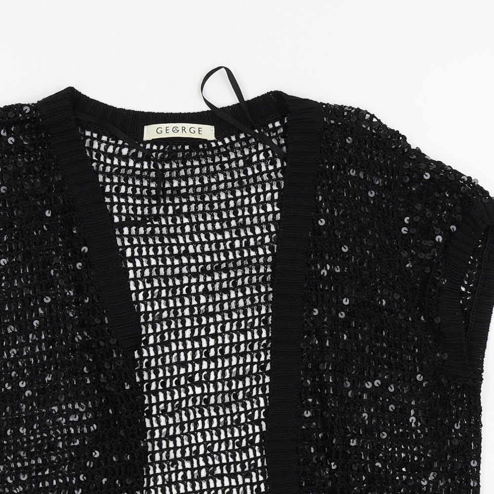 Asda George Womens Black   Cardigan Jumper Size L  - crop cardigan