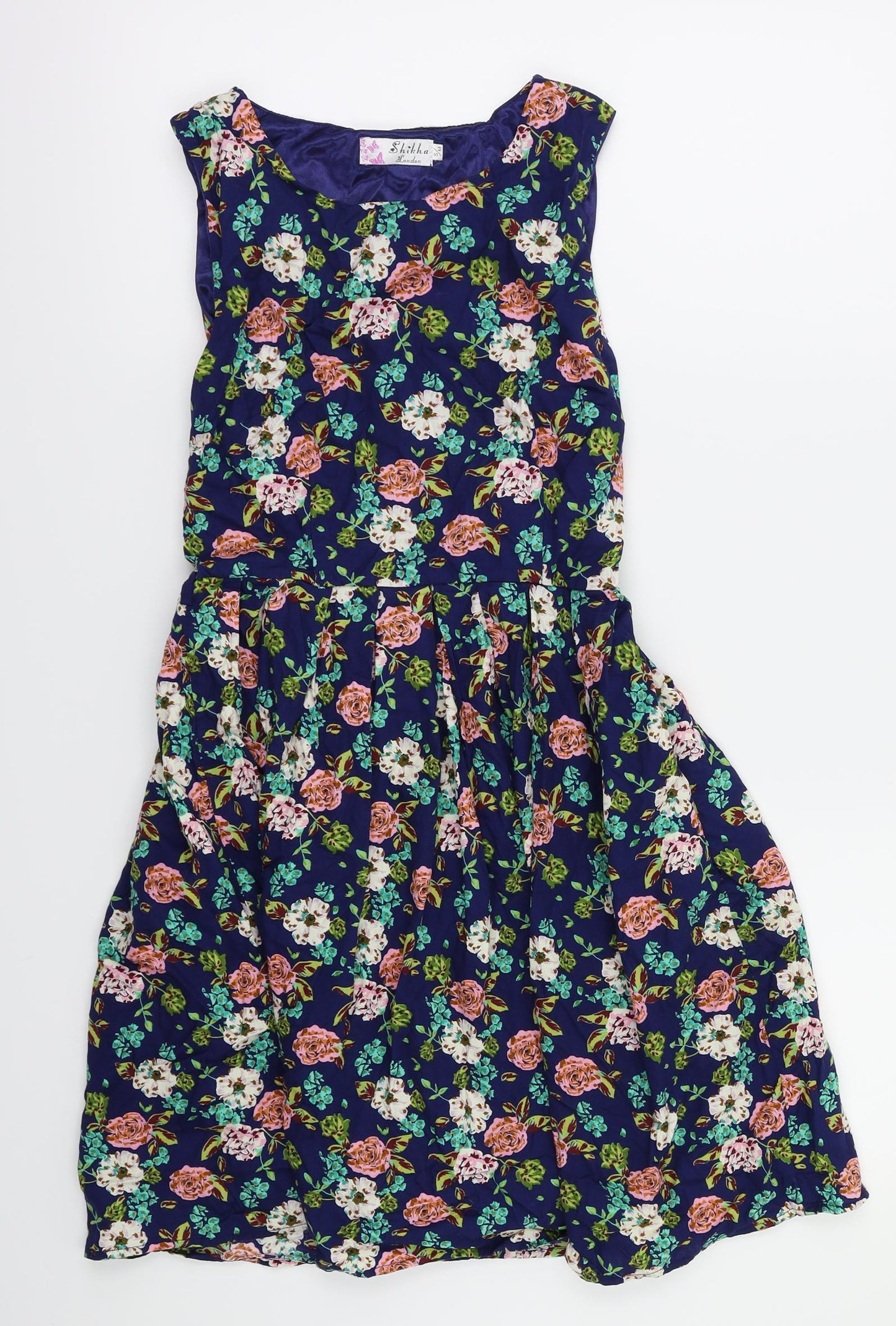 shikha london  Womens Blue Floral  Fit & Flare  Size M