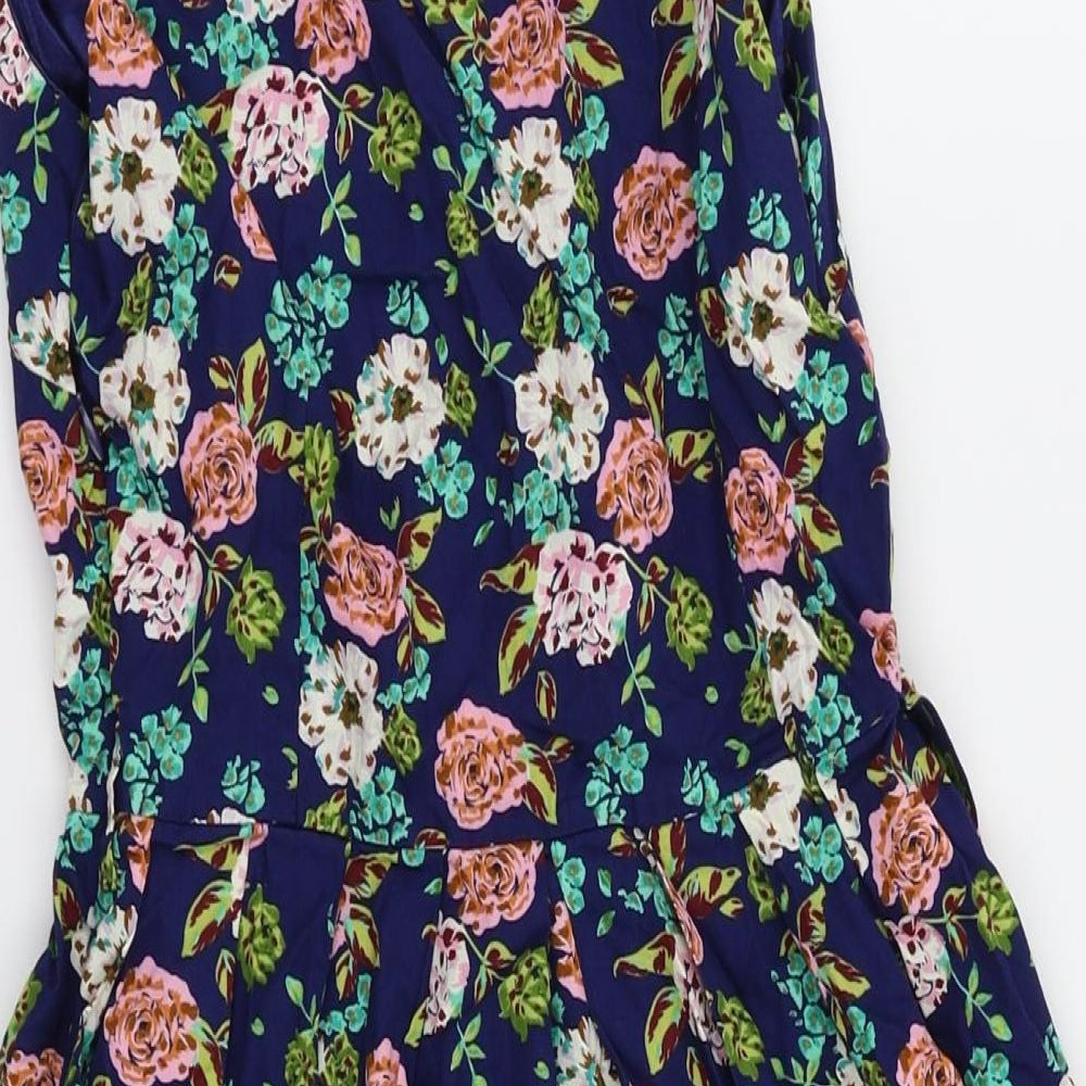 shikha london  Womens Blue Floral  Fit & Flare  Size M