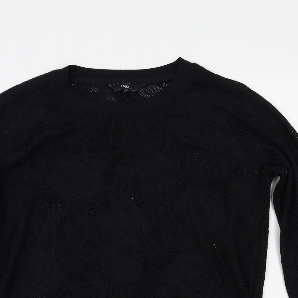 NEXT Womens Black Floral  Basic T-Shirt Size 10
