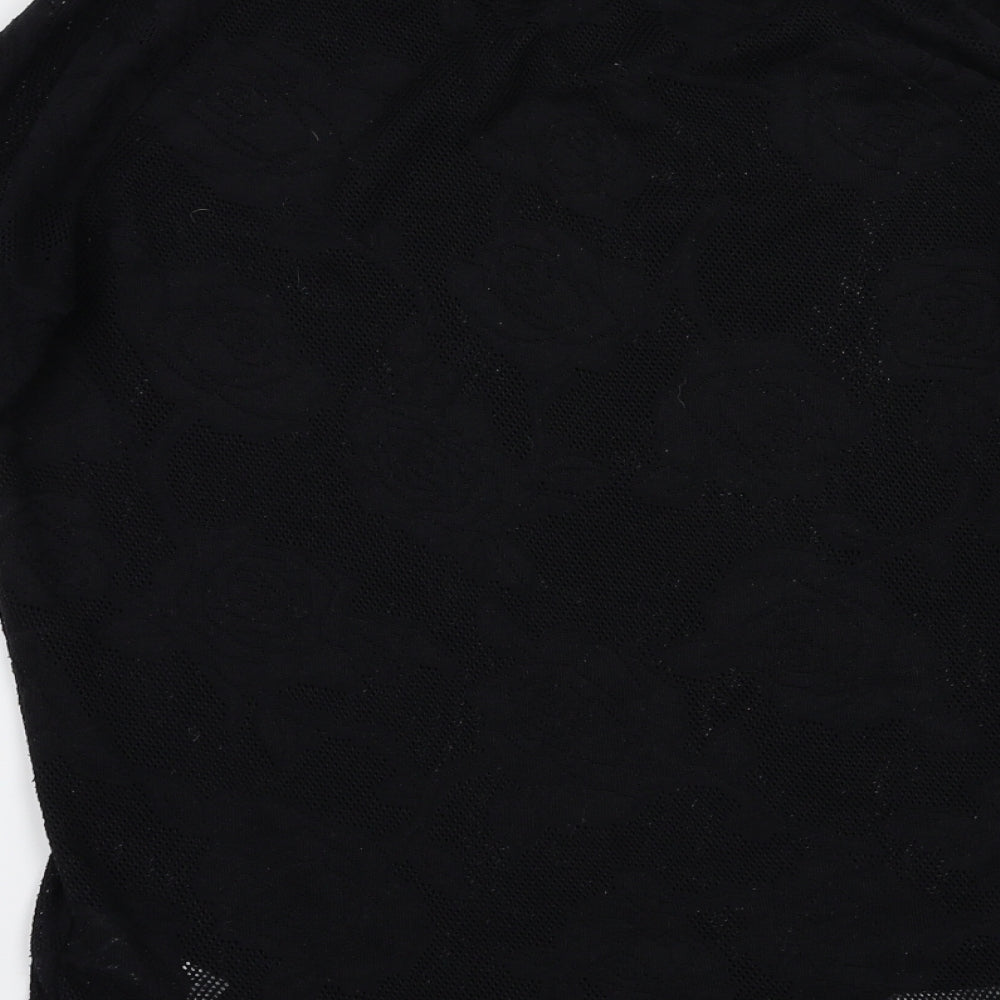 NEXT Womens Black Floral  Basic T-Shirt Size 10