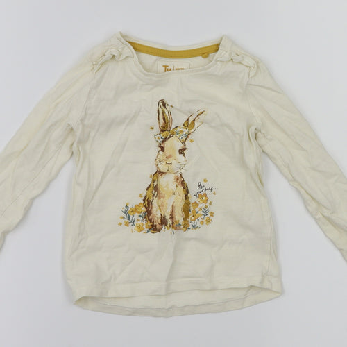 TU  Ivory Animal Print  Basic T-Shirt Size 12 Months