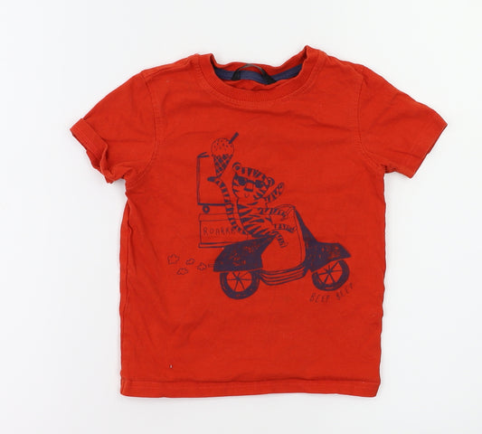 Front view of Asda George boys’ purple basic t-shirt, size 3-4, years